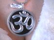 bwe1120 Olbrzym 29 Gramów  6,5 cm / 5cm Wybitnie piękny ochronny AMULET OM na kruczoczarnym Onyksie !!! XXL Piękny Wisior Zawieszka ONYKS SREBRO 925 # - 8