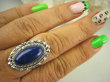 bpe7908 Orientalny Pierścień Królewski Lapis Lazuli - strażnik prawdy i mądrości r.21 Srebro 925 # - 2