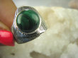 bpe6439 Śliczny Pierścień masywny zielony Malachit - pobudza kreatywność r.20 szeroka obrączka Srebro 925 # - 6
