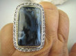 bpe6268 Woow Iskrzący  WIELKI 23g Długi 4.3 cm Pierścień KAMIEŃ BURZY Wielobarwny Pietersyt z Namibii r.19 Srebro 925 # - 6