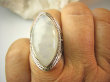 bpe9144 Kunsztowny duży Pierścień Pierścionek mleczno-biały KAMIEŃ KSIĘŻYCOWY r.16 Srebro 925 # - 4