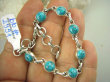 bb2991 Śliczna Delikatna wygodna piękna  Bransoleta Turkusowy HOWLIT cudny kolor lśniące Srebro 925 # - 2