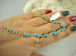 bb2991 Śliczna Delikatna wygodna piękna  Bransoleta Turkusowy HOWLIT cudny kolor lśniące Srebro 925 # - 5