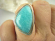 bpe6748 CUDOWNY Klasyczny Pierścień zielono-turkusowy Amazonit - Kamień Marzeń i realizacji r.17 lśniące Srebro 925 # - 3