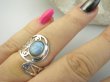 bpe9311 Artystyczny Ażurowy Regulowany Pierścień Pierścionek Labradoryt Spektrolit r.13, r.14, r.15, r.16 szeroka obrączka Srebro 925 - 4