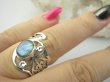 bpe9311 Artystyczny Ażurowy Regulowany Pierścień Pierścionek Labradoryt Spektrolit r.13, r.14, r.15, r.16 szeroka obrączka Srebro 925 - 2