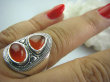 bpe4897 Biżuteria Orientalna - Delikatny OKAZ Pierścień Karneol - kamień odwagi r.18 Srebro 925 # - 3