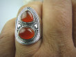 bpe4897 Biżuteria Orientalna - Delikatny OKAZ Pierścień Karneol - kamień odwagi r.18 Srebro 925 # - 5