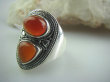 bpe4897 Biżuteria Orientalna - Delikatny OKAZ Pierścień Karneol - kamień odwagi r.18 Srebro 925 # - 8