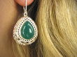 bke907 WOOW ZJAWISKOWO PIĘKNE wzory i Duże okazy kamieni EKSKLUZYWNE ażurowe LEKKIE i DUŻE Kolczyki Zielony Onyks angielskie zapięcie Srebro 925 - 9