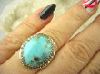 bpe8522 Niezwykły OKAZ Pierścień naturalny TURKUS ARIZONA Turkusy r.17/ r.18 egzotyczne Srebro 925 # - 2