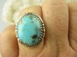 bpe8522 Niezwykły OKAZ Pierścień naturalny TURKUS ARIZONA Turkusy r.17/ r.18 egzotyczne Srebro 925 # - 5