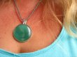 bwe3719 Śliczny wręcz cukierkowy klasyczny OKAZ - Wisior Zawieszka ZIELONY ONYKS lśniące Srebro 925 # - 7