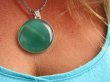 bwe3719 Śliczny wręcz cukierkowy klasyczny OKAZ - Wisior Zawieszka ZIELONY ONYKS lśniące Srebro 925 # - 8