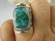 bpee3519 Szmaragdowy Klejnot Pierścień zielony Szmaragd Indyjski Szmaragdy r.16/ r.17 Srebro 925 # - 6