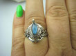 bpe6036 Pięknie Zdobiony Delikatny Sekretnik !!! Otwierany Pierścień  Niebieski Labradoryt Spektrolit r.18/r.19 Srebro 925 - 3