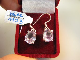 bkee1103 Delikatne Przepiękne Lekkie Kolczyki z Ametystami Ametyst - kamień mądrości Srebro 925