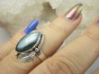 bpe9400 Czarodziejsko Piękny Orientalny Pierścień Pierścionek Labradoryt Spektrolit - kamień Zorzy Polarnej r.13 Srebro 925 - 2