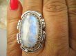 bpe7857 ŚLICZNY I DUŻY mocno Niebieski Max blask Egzotyczny Pierścień Kamień Księżycowy r.17 Srebro 925 # - 4