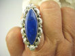 bpe7804 Orientalna Piękność DUŻY 4,2 cm cudownie zdobiony Pierścień Królewski Lapis Lazuli - strażnik prawdy i mądrościr.16/ r.17 Srebro 925 # - 4