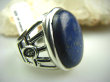 bpe1984 Duży Orientalny Pierścień z królewskim Lapis Lazuli - strażnik prawdy i mądrości r.21/ r.22 ażurowa obrączka Srebro 925 # - 2
