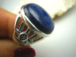 bpe1984 Duży Orientalny Pierścień z królewskim Lapis Lazuli - strażnik prawdy i mądrości r.21/ r.22 ażurowa obrączka Srebro 925 # - 6