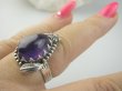 bpe9451 Czarodziejsko Piękny Orientalny Pierścień Pierścionek z Ametystem Ametyst - kamień mądrości r.17 Srebro 925 # - 6