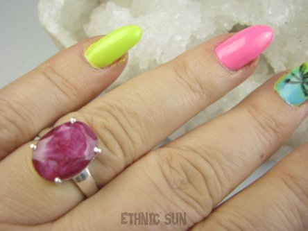 bpee4324 PIĘKNY Elegancki Pierścień Pierścionek OKAZ Rubin Indyjski Rubiny r.18 Srebro 925