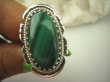 bpe7874 Biżuteria Egzotyczna !!! Duży Cudowny MALACHIT W ORIENTALNEJ OPRAWIE -  Pierścień MALACHIT - pobudza kreatywność r.19 Srebro 925 # - 6