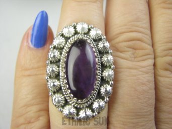 bpe9492 Wyjatkowy Pierścień Pierścionek Fioletowy Ametyst - kamień mądrości r.14 Srebro 925 #