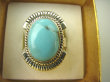 bpe8539 Niezwykły OKAZ Piękny Pierścień Pierścionek naturalny Błękitny TURKUS ARIZONA Turkusy r.17/ r.18 egzotyczne Srebro 925 # - 5
