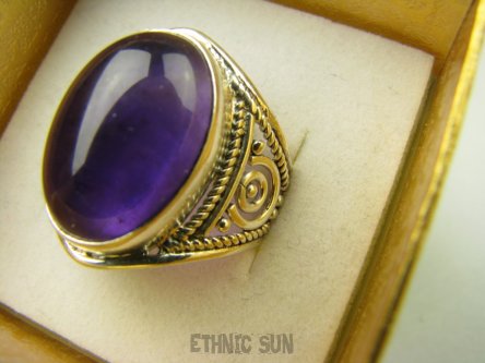 bpe8791 Delikatny Pierścień Pierścionek naturalny Fioletowy Ametyst - kamień mądrości r.17/r.18 ażurowa obrączka Srebro 925 #
