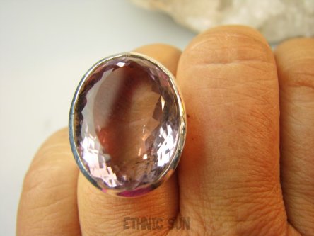 bpee4247 CUDOWNY LUX Brazylia Rzadkość DWUBARWNY Masywny 18g PIERŚCIEŃ Pierścionek RZADKI AMETRYN -  NAJWYŻSZA JAKOŚĆ KAMIENIA r.17 Srebro 925 #