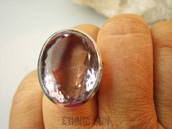 bpee4247 CUDOWNY LUX Brazylia Rzadkość DWUBARWNY Masywny 18g PIERŚCIEŃ Pierścionek RZADKI AMETRYN -  NAJWYŻSZA JAKOŚĆ KAMIENIA r.17 Srebro 925 #