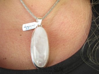 bwe3924 CACKO Klasyczny Długi 6.2 cm Wisior Niebiesko Chabrowy Przeswiecający KAMIEŃ KSIĘŻYCOWY Srebro 925 #