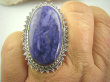 bpe4538 UNIKALNY DROGOCENNY RZADKI CZAROIT - kamień jasnowidzów ! Orientalny Owalny Pierścień z czaroitem r.17 Srebro 925 # - 3