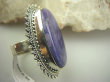 bpe4538 UNIKALNY DROGOCENNY RZADKI CZAROIT - kamień jasnowidzów ! Orientalny Owalny Pierścień z czaroitem r.17 Srebro 925 # - 6