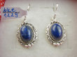 bke1229 Egzotyczne Lekkie Kolczyki z królewskimi Lapis Lazuli z pirytem w orientalnej oprawie Srebro 925 - 2
