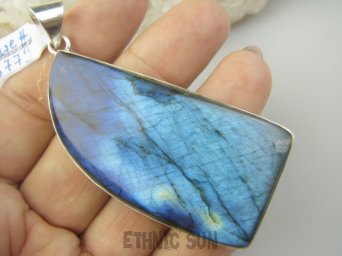 bwe3779 Wielka 7,3cm LŚNIĄCA geometryczna TAFLA !! DUŻY 29 gramów !!! BAJECZNIE PIĘKNY Wisior Zawieszka LABRADORYT Spektrolit - kamień Zorzy Polarnej w klasycznej oprawie Srebro 925 #