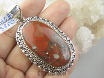 bwe3800 Piękny UNIKAT 21g! Wisior Zawieszka JASPIS CZERWONY chroni przed wrogo nastawionymi ludźmi, egzotyczne Srebro 925 #