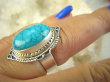 bpe6956 Biżuteria Egzotyczna !!! Cudny Pierścień turkusowy Howlit r.15/ r.16 Srebro 925 # - 3