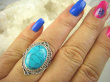 bpe6956 Biżuteria Egzotyczna !!! Cudny Pierścień turkusowy Howlit r.15/ r.16 Srebro 925 # - 4