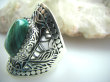 bpe4908 BIŻUTERIA  EGZOTYCZNA  !!! Przepiękny OKAZ Długi Pierścień MALACHIT - pobudza kreatywność r.19 szeroka obrączka Srebro 925 # - 3