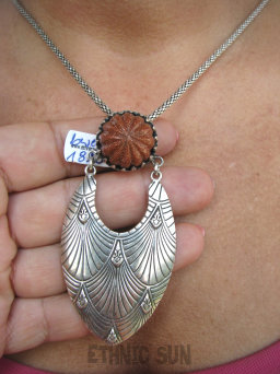 bwee1820 Lśniąca MAROKAŃSKA PIĘKNOŚĆ 7.5 cm / 3.8 cm 27 gramów Długi szeroki Wisior MAROKO Piasek Pustyni -  Srebro 925 #