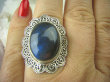 bpe5438 Biżuteria Orientalna !! Duży Masywny Pierścień LABRADORYT Spektrolit kamień Zorzy Polarnej w morskich falach r.17/ r.18 SREBRO 925 # - 5