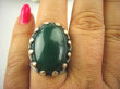 bpe6251 DRAPIEŻNY PAZUR !!!! CUDO Duży PIERŚCIEŃ z podwójną szeroką obrączką Zielony Onyks r.18 Srebro 925 # - 4