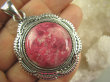 bwe2855 OGROMNA RZADKOŚĆ Unikat Orientalny Wisior Niezwykły kamień różowy THULIT (Rosaline) Marokańskie Wzornictwo Srebro 925 #  - 2