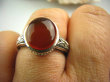 bpe2636 Cudowny  Pierścień z Karneolem - Karneol kamień odwagi r.20 zdobiona obrączka Srebro 925 - 7