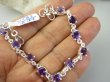 bb3820 PRZEPIĘKNA Delikatna Bransoleta Bransoletka Intensywnie Fioletowy Ametyst szlifowany 10 sztuk Srebro 925 # - 3