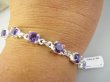 bb3820 PRZEPIĘKNA Delikatna Bransoleta Bransoletka Intensywnie Fioletowy Ametyst szlifowany 10 sztuk Srebro 925 # - 4